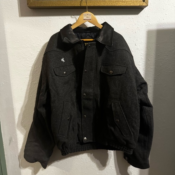 Wyoming Traders Wool leather collared jacket - Picture 5 of 5